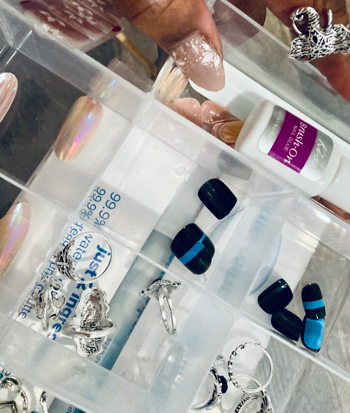 Nail art set or individual rings (stickers included)