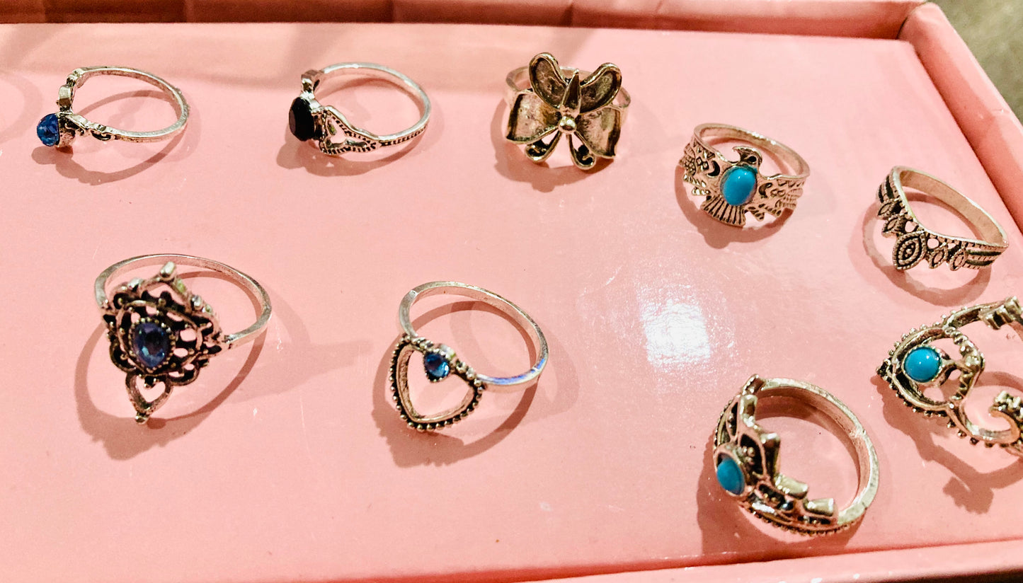Nail art set or individual rings (stickers included)
